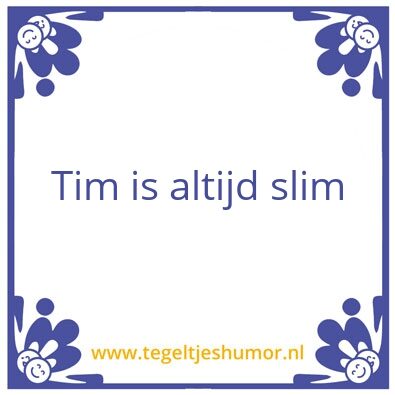 Tegeltje: Tim