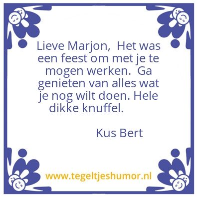 Tegeltje: Marjon