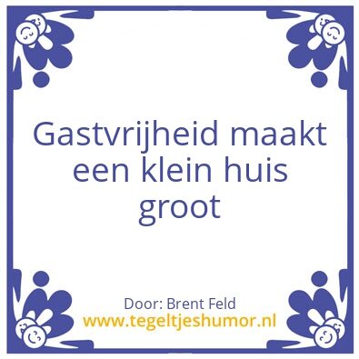 Tegeltje: gastvrijheid
