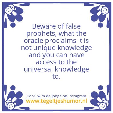 Tegeltje: “The Oracle” ?