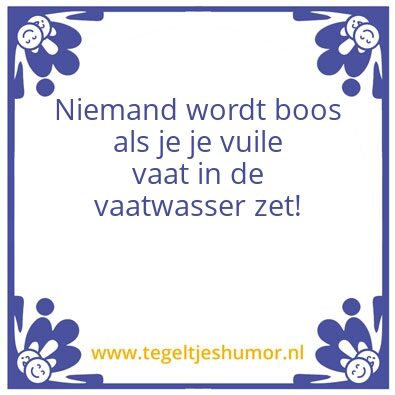 Tegeltje: Vaatwasser