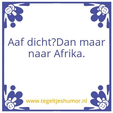 Tegeltje: Geen brown