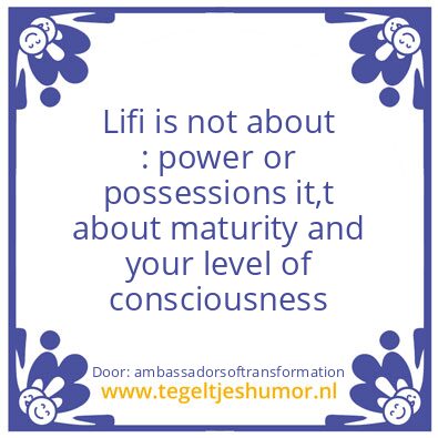 Tegeltje: Lifi is not about  :