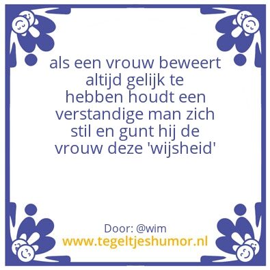 Tegeltje: vrouwen niet tegen spreken