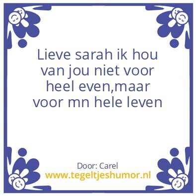 Tegeltje: Sarah