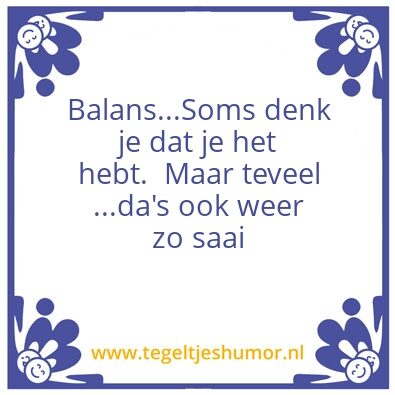 Tegeltje: Balans
