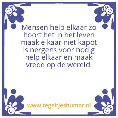 Tegeltje: peace