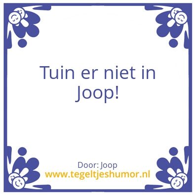 Tegeltje: Joop