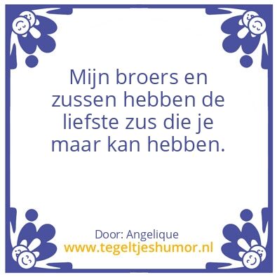 Tegeltje: Zus