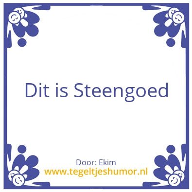 Tegeltje: Gebakken