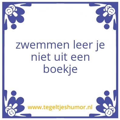 Tegeltje: zwem
