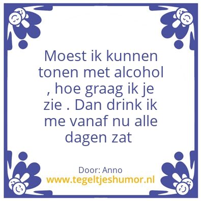 Tegeltje: Alcohol
