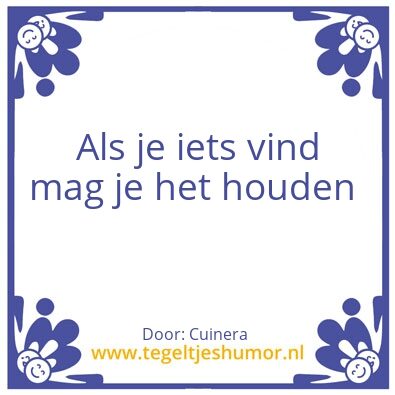 Tegeltje: Cuinera De jong