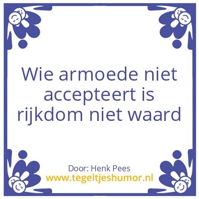 Tegeltje: Rijkdom