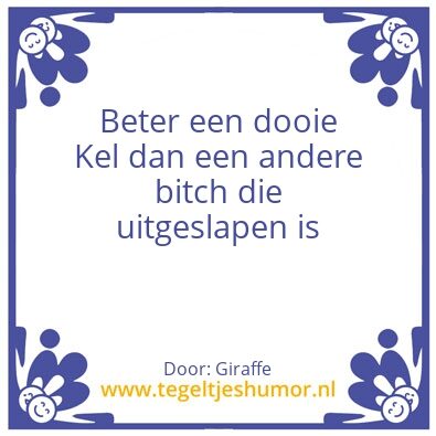 Tegeltje: Bitch