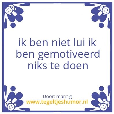 Tegeltje: lui