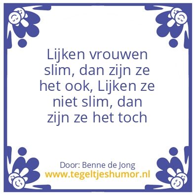 Tegeltje: Slimme vrouwen