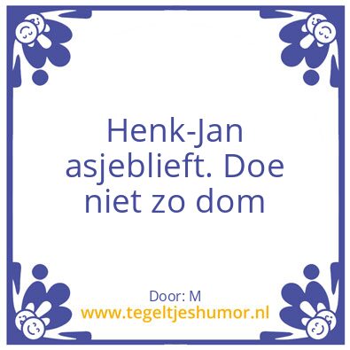Tegeltje: HJ