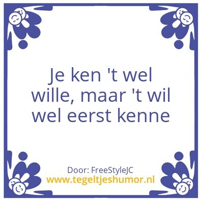 Tegeltje: kenne_wille