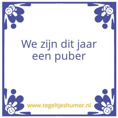 Tegeltje: Puber