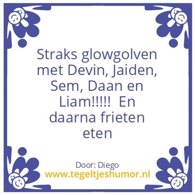 Tegeltje: Feesjeee!