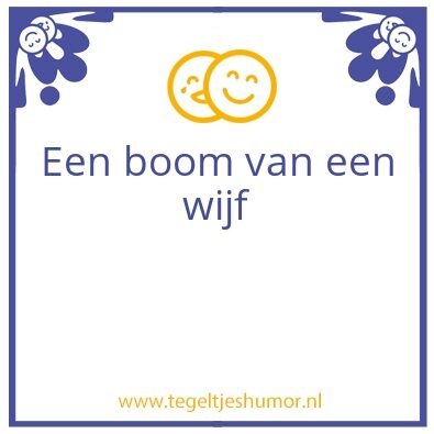 Tegeltje: Een boom van een wijf