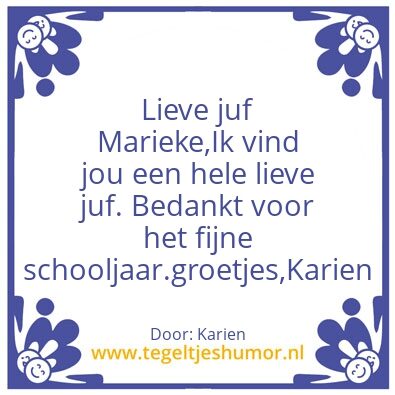Tegeltje: Marieke