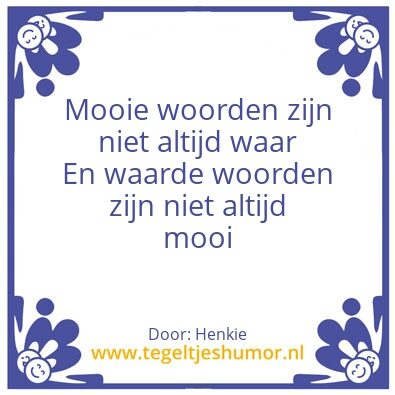 Tegeltje: Waar