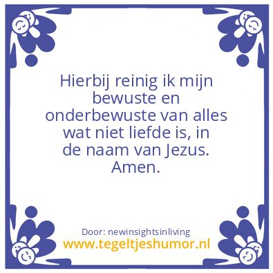 Tegeltje: Hereby i clear