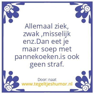 Tegeltje: ziek