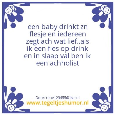 Tegeltje: drinken