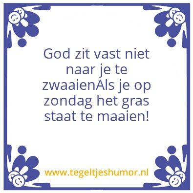 Tegeltje: Grasmaaien