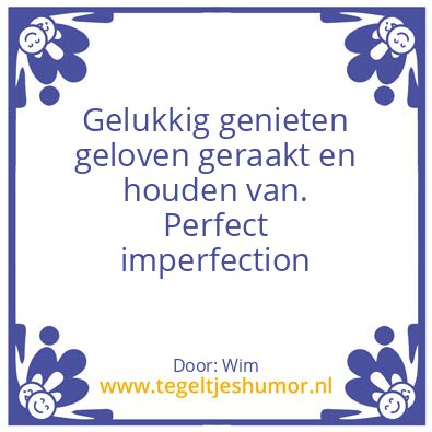 Tegeltje: Niet perfect