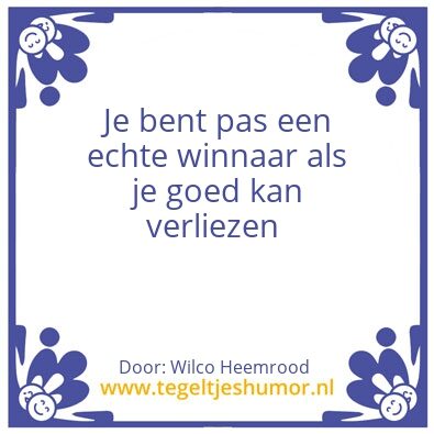 Tegeltje: Winnaar