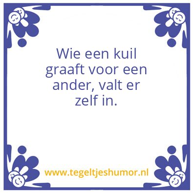 Tegeltje: kuil