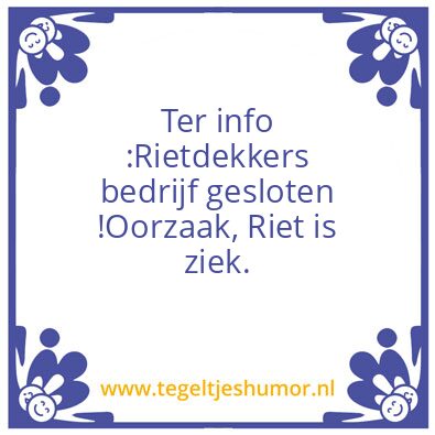 Tegeltje: Riet