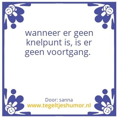 Tegeltje: knelpunten