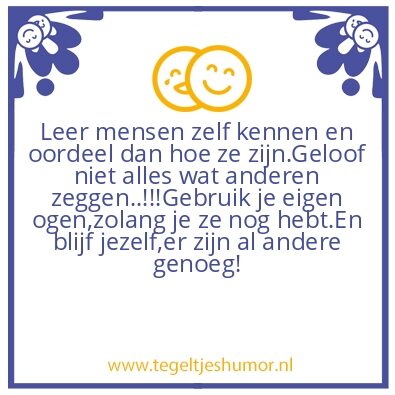 Tegeltje: Be Urself