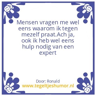 Tegeltje: Hulp van een expert