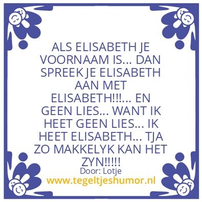 Tegeltje: Elisabeth