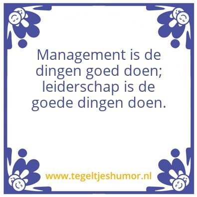 Tegeltje: leiderschap