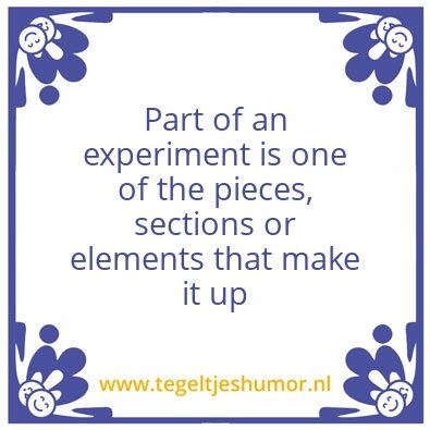 Tegeltje: Experiment