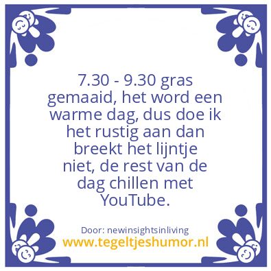 Tegeltje: Chillen