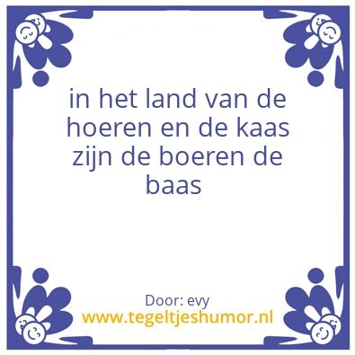 Tegeltje: boeren