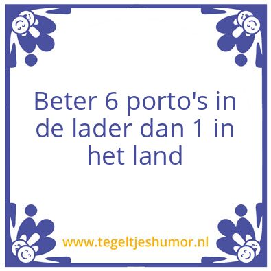 Tegeltje: porto