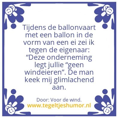 Tegeltje: Ballonvaart.