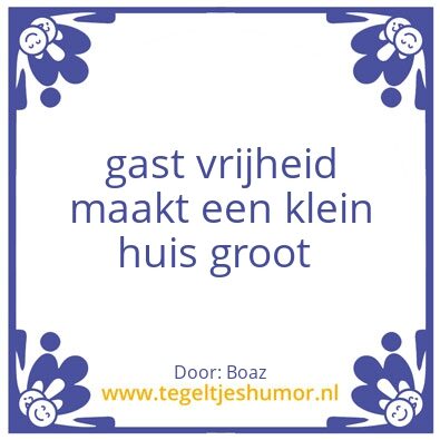 Tegeltje: gastvrijheid