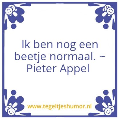 Tegeltje: Pieter appel