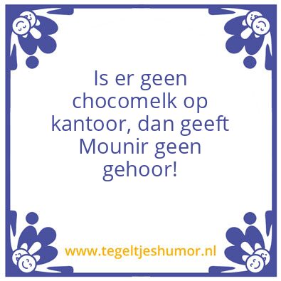 Tegeltje: chocomelk