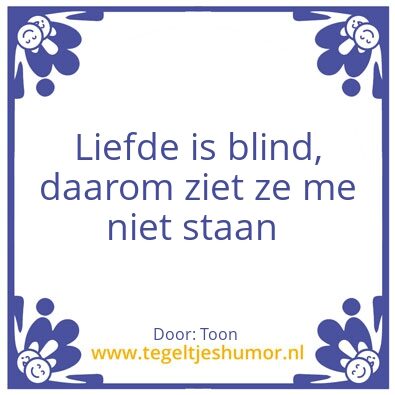 Tegeltje: Liefde is blind